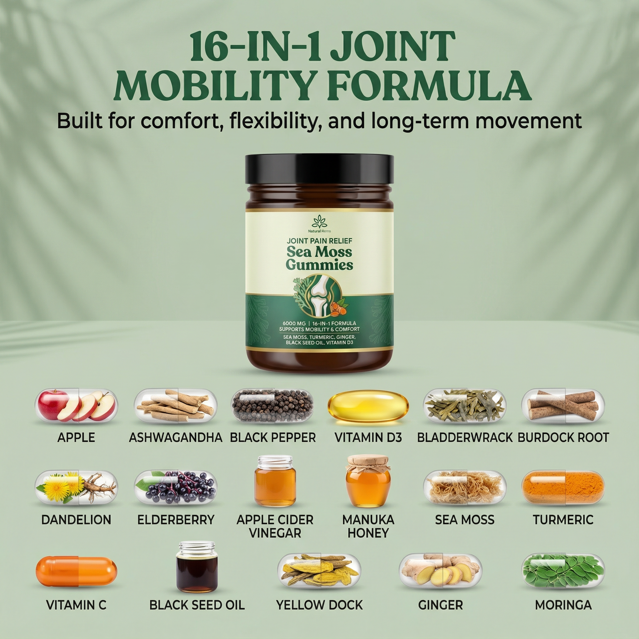 Sea Moss 16-In-1 Gummies - For Joint Comfort & Mobility